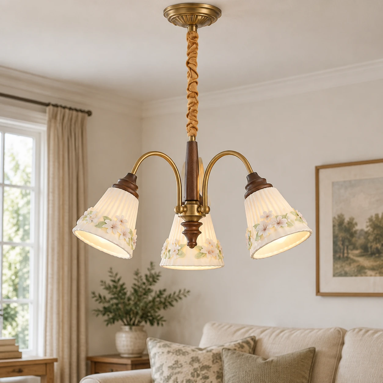 Elise pendant light in a family living room