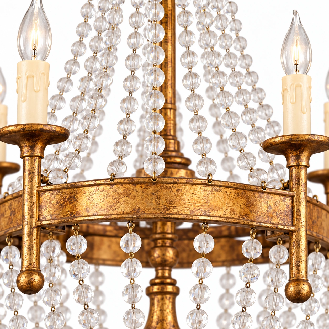 Camille vintage gold crystal chandelier detail 01 crystal