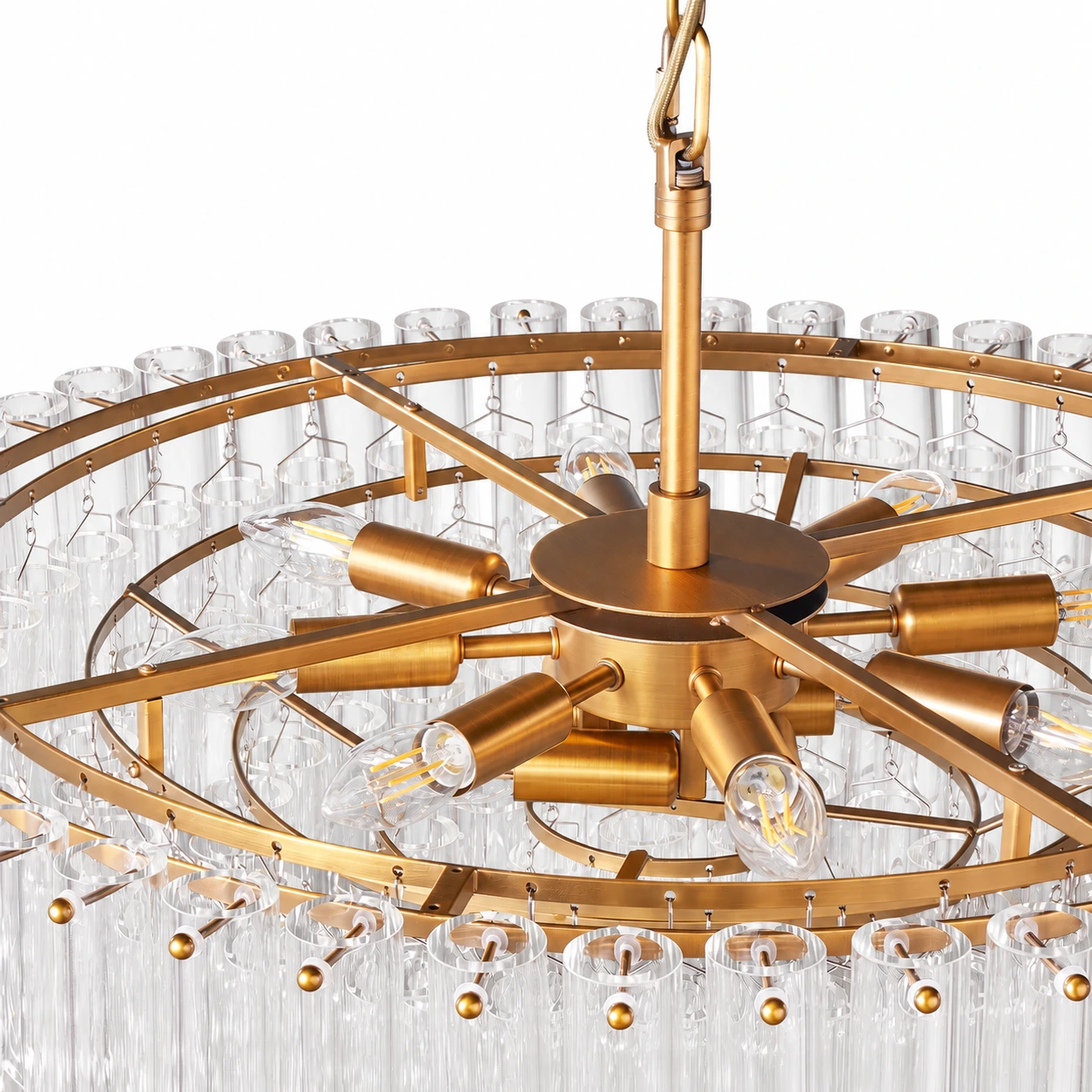 Camille chandelier iron frame and radial support details