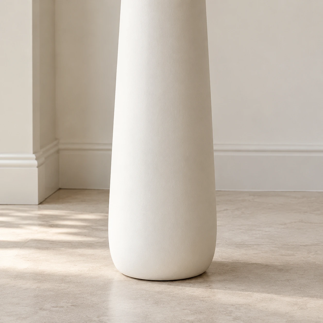 Elena Rustic Tapered Wood Floor and Table Lamp — 10 detail white base v2