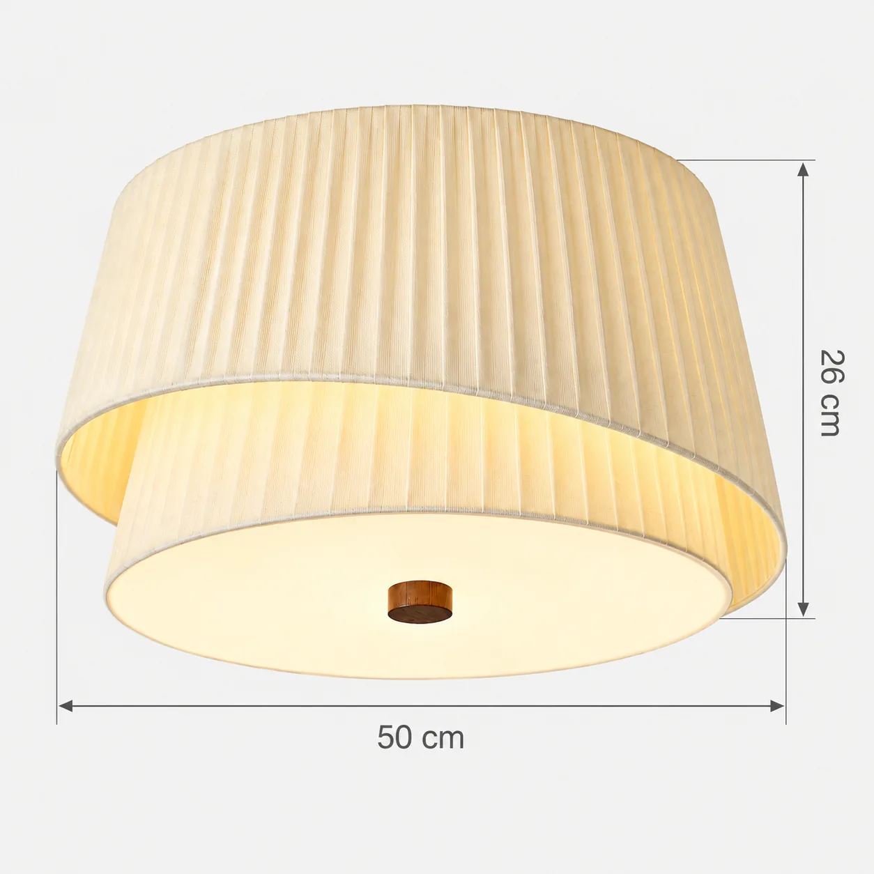 50 cm diameter and 26 cm height dimensions