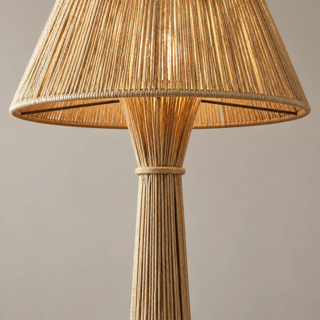 Close detail of Dahlia shade-to-frame junction and vertical support