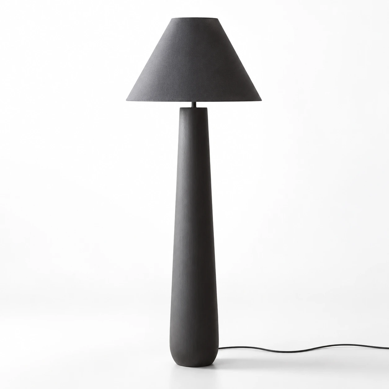 Elena Rustic Tapered Wood Floor and Table Lamp — 03 black floor identity