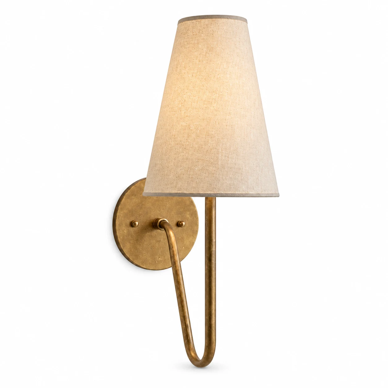 Mabel vintage gold wall sconce on a white background