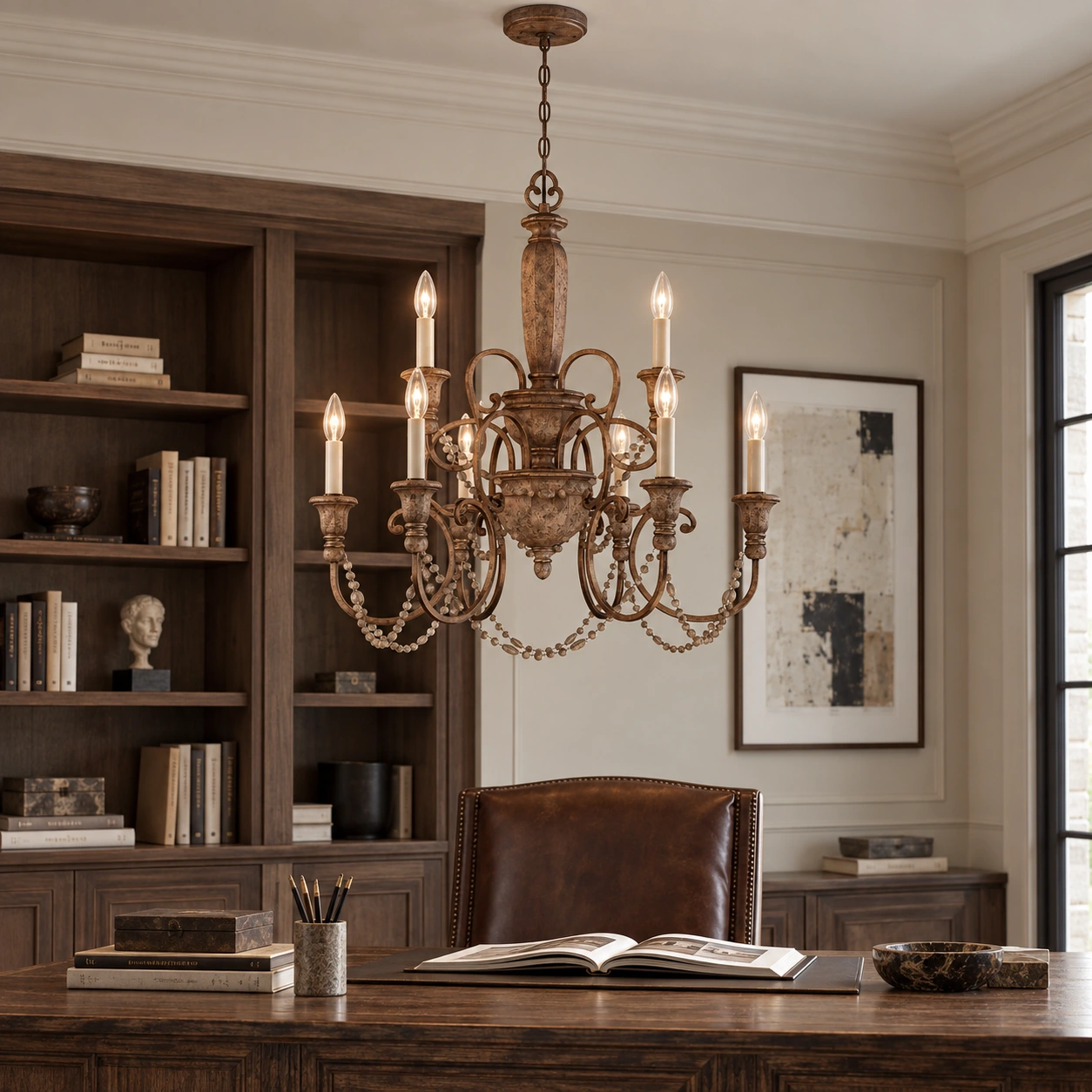 Aurelia pendant light over a designer study