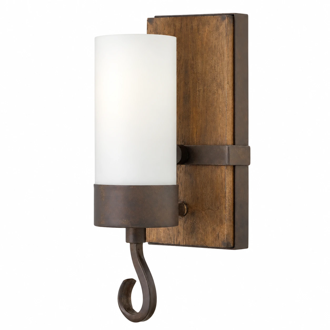 American Rustic Carved Wood Wall Sconce