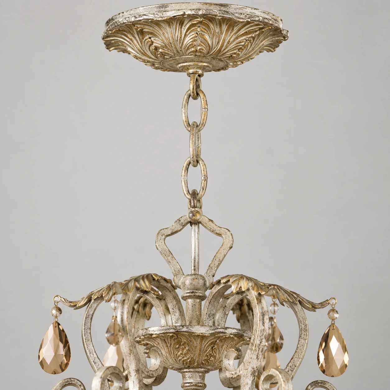 Eliza chandelier ceiling canopy and chain detail