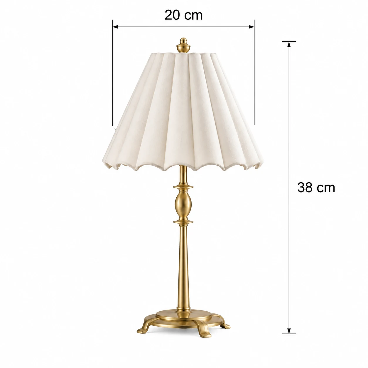 Small Vera table lamp dimensions: 20 cm diameter and 38 cm high
