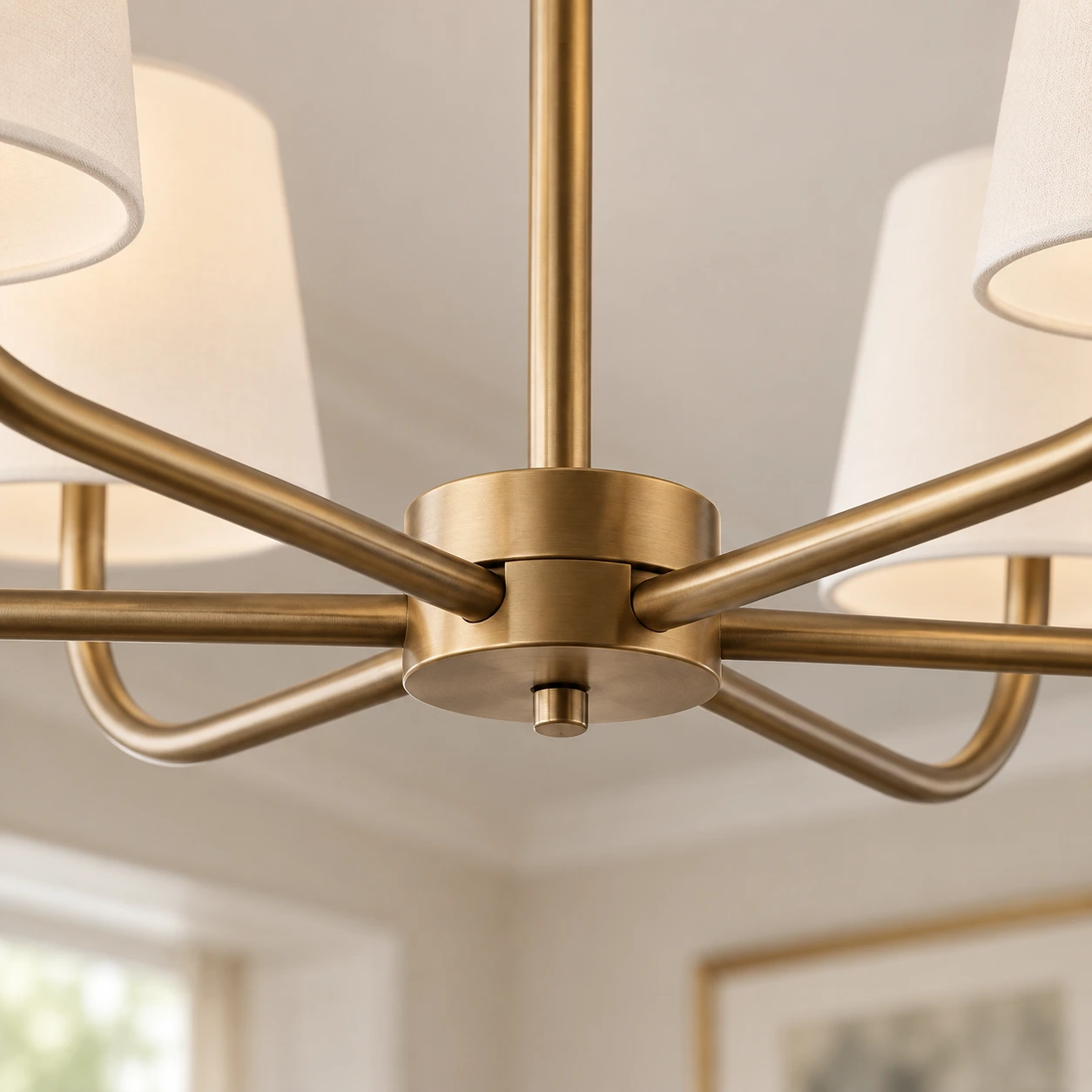 Nora Vintage Curved-Arm Iron Chandelier — 07 detail bronze joint