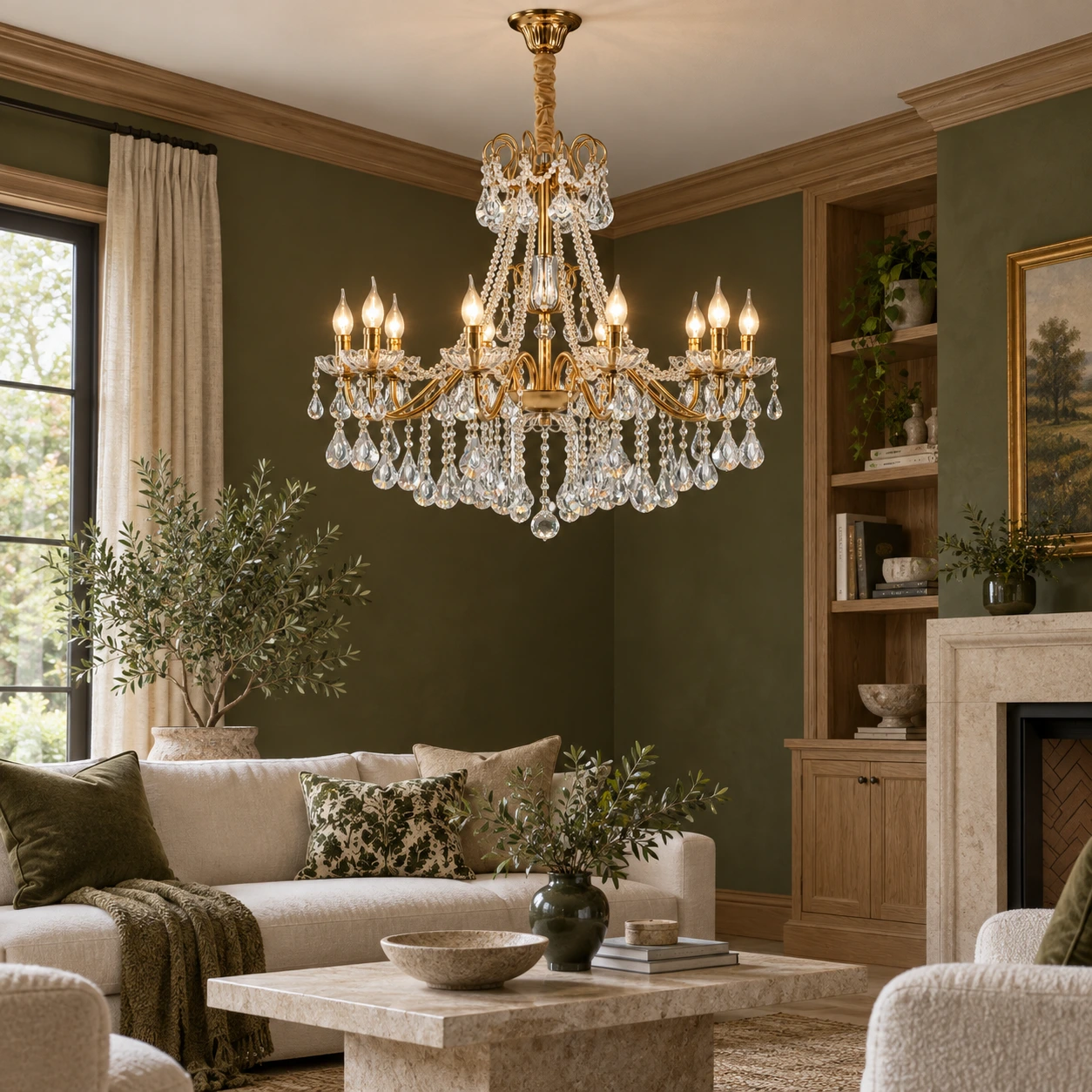 Vintage crystal chandelier gray8 scene