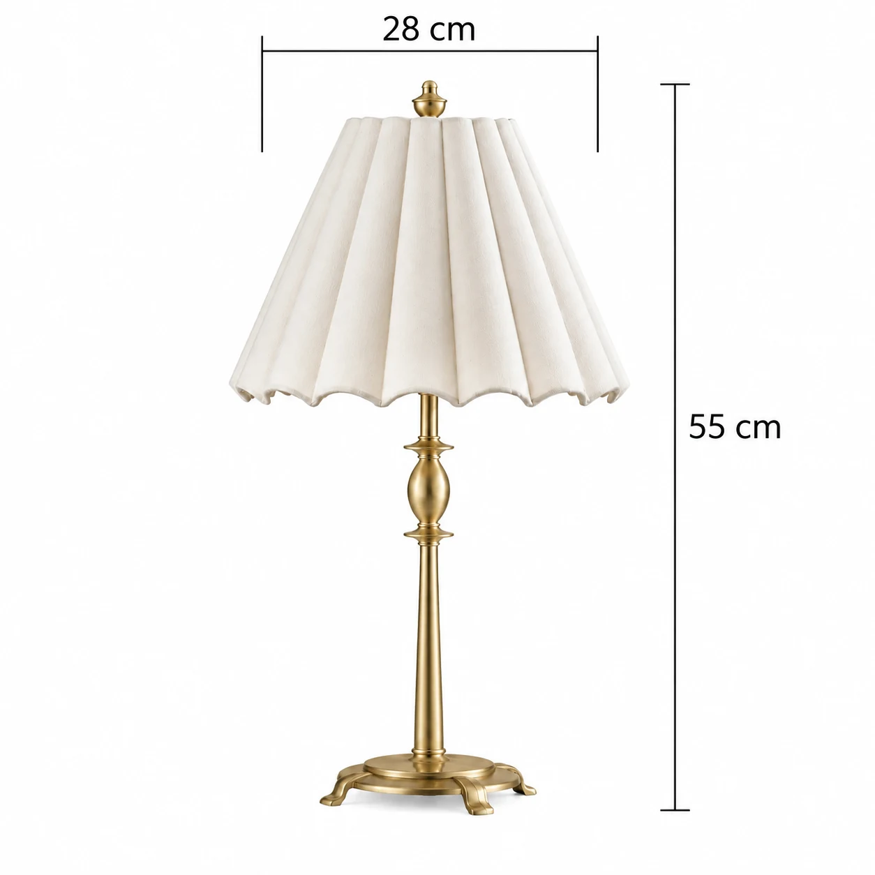 Medium Vera table lamp dimensions: 28 cm diameter and 55 cm high