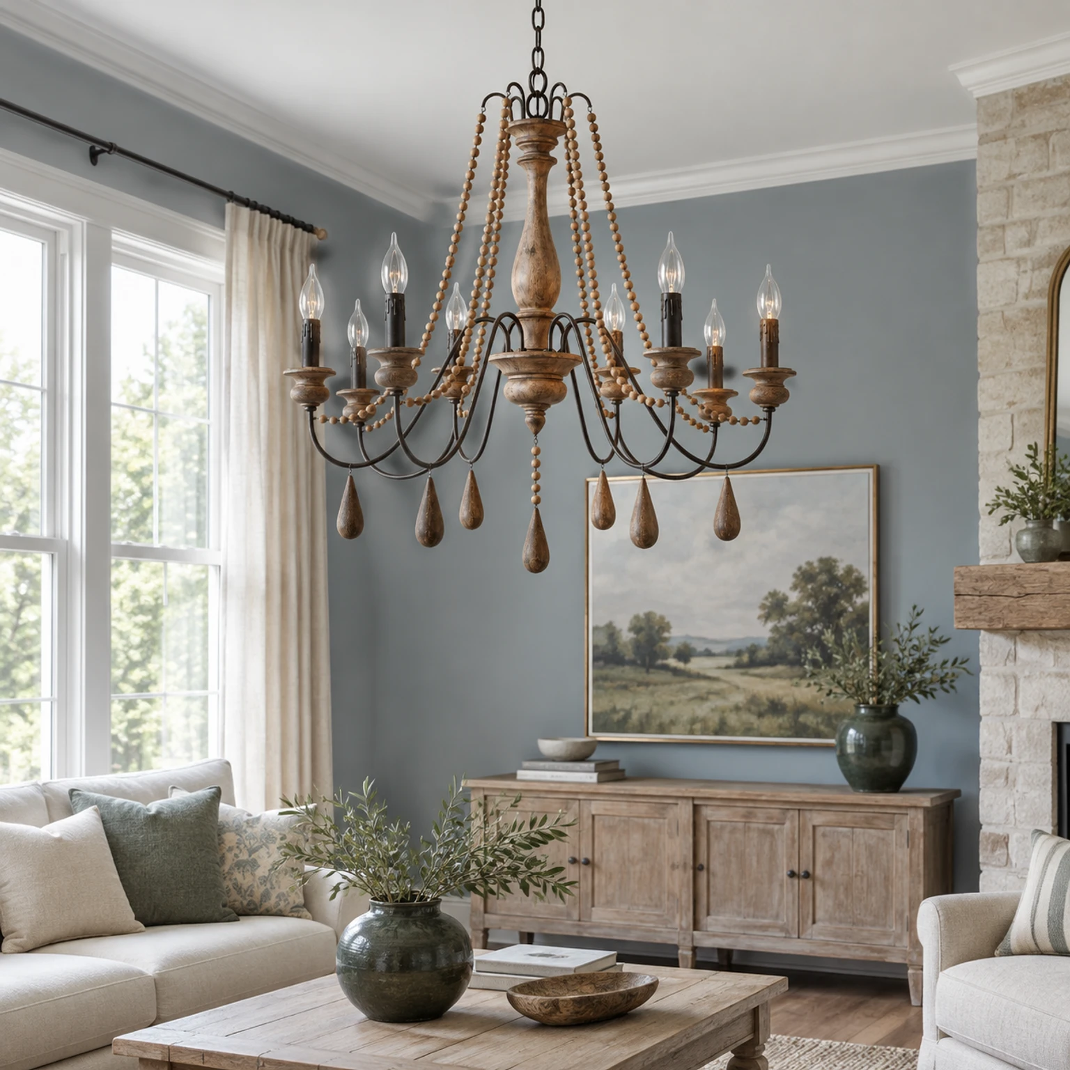 Scene · Distressed Wood Living Room