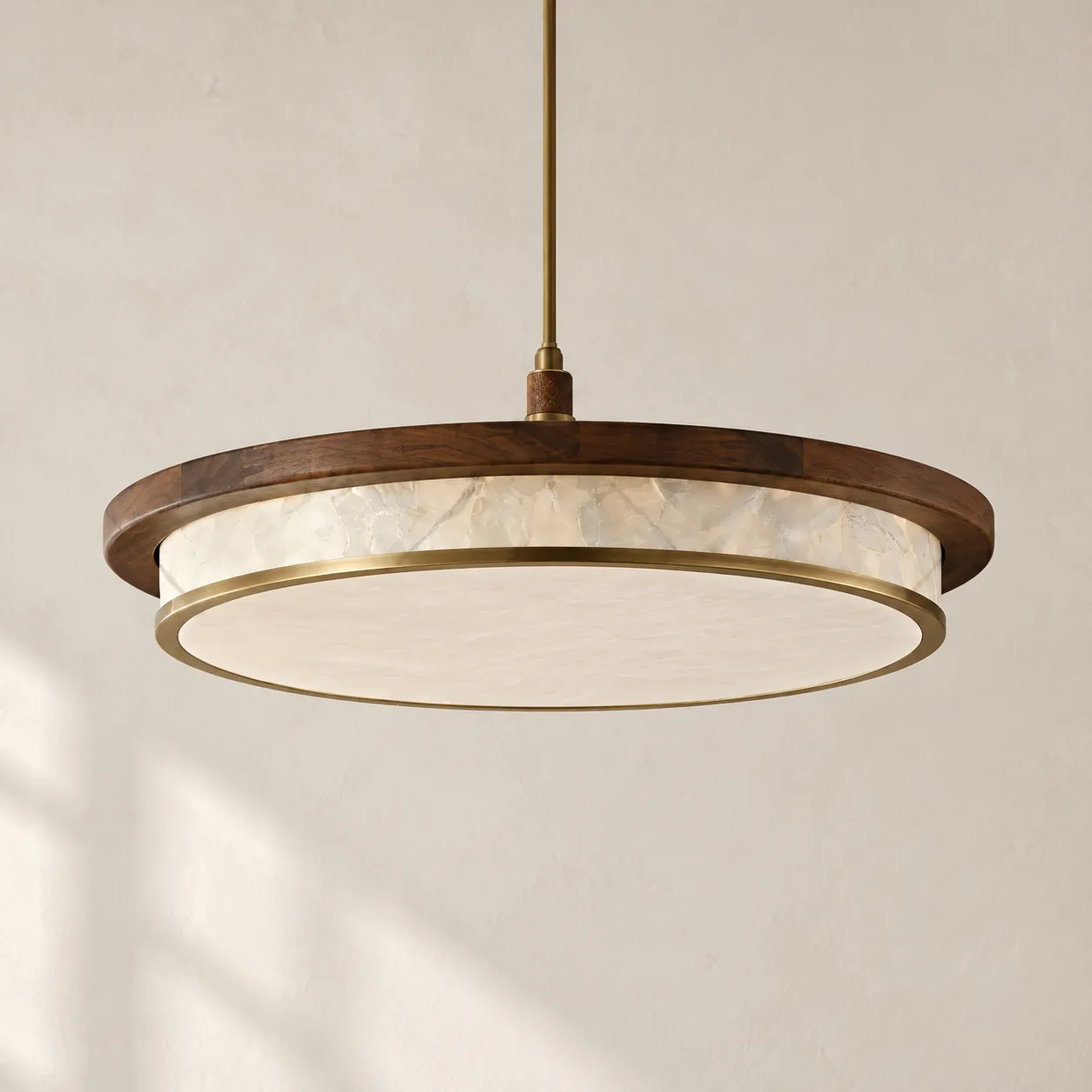 Avery Mid-Century Diffused Walnut Pendant Light image 8