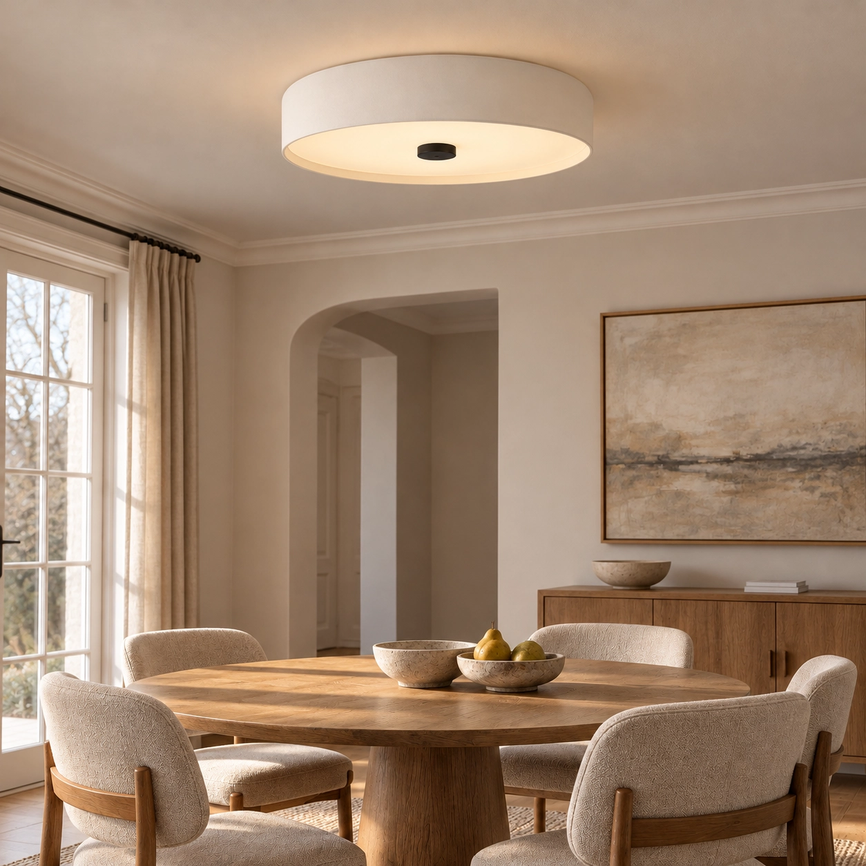 White Seren light in a dining room
