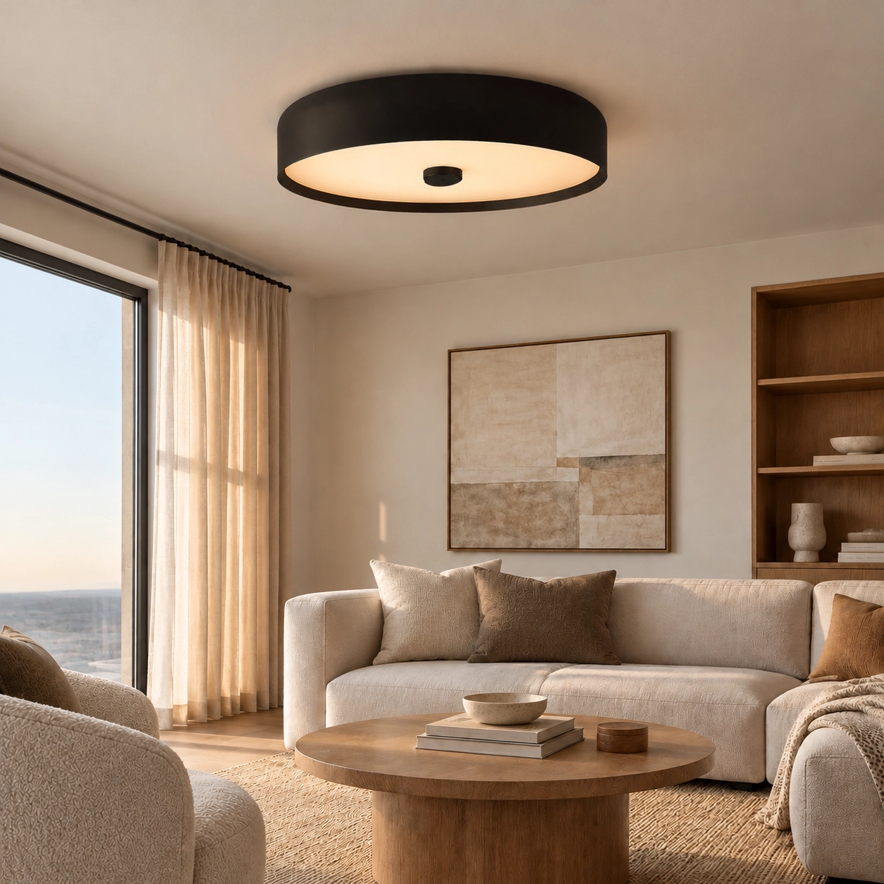 Black Seren light in a living room