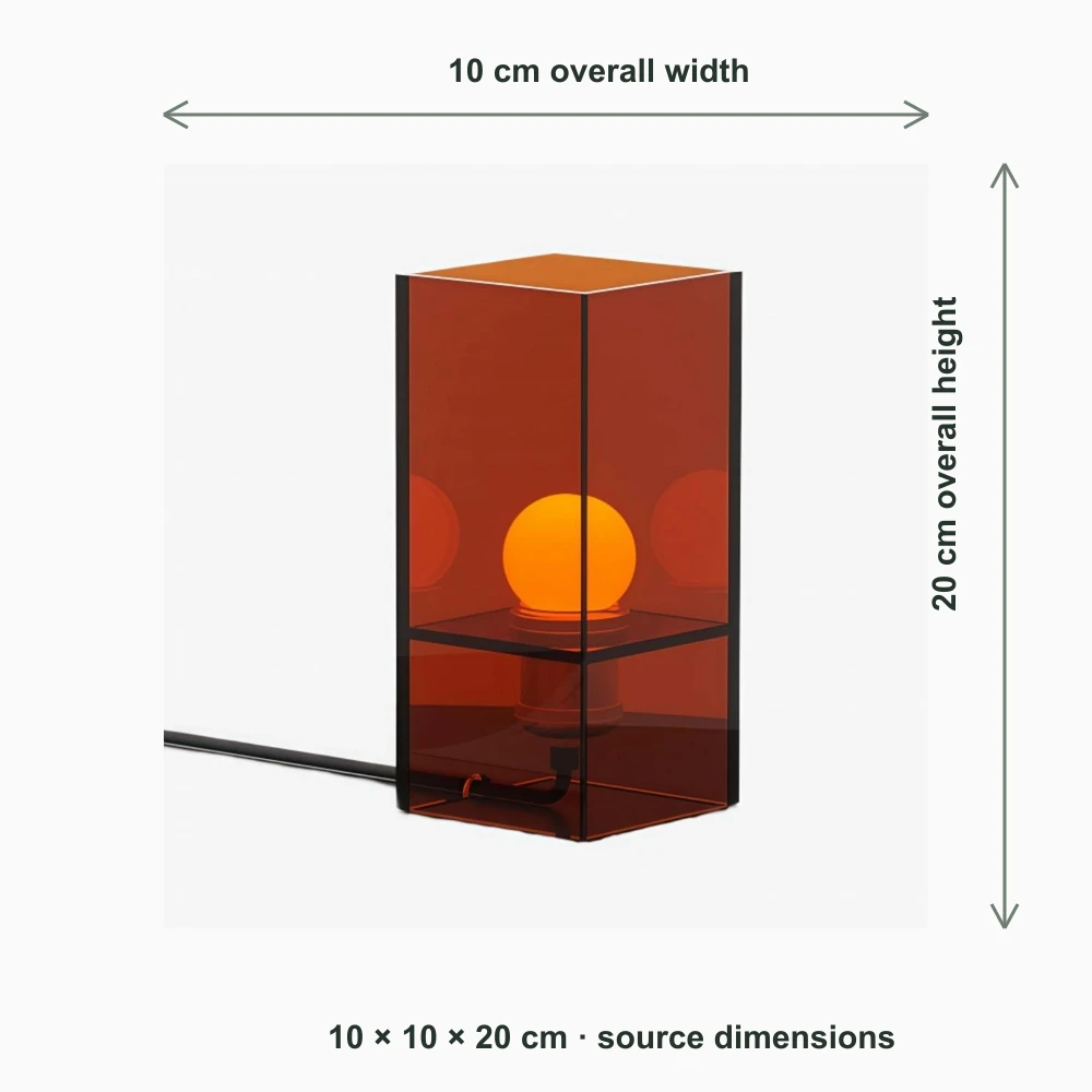 10 cm lamp dimension image