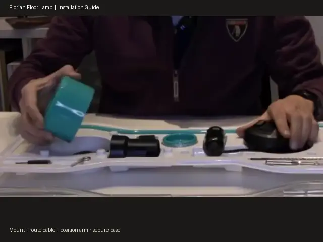 Florian floor lamp installation demonstration