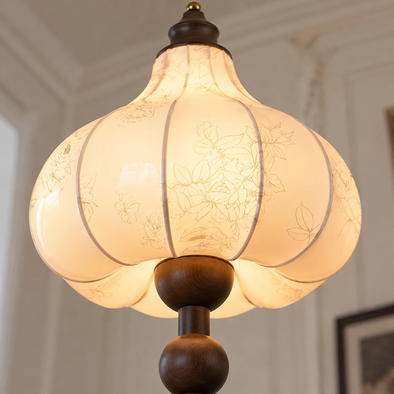 Milky glass globe detail
