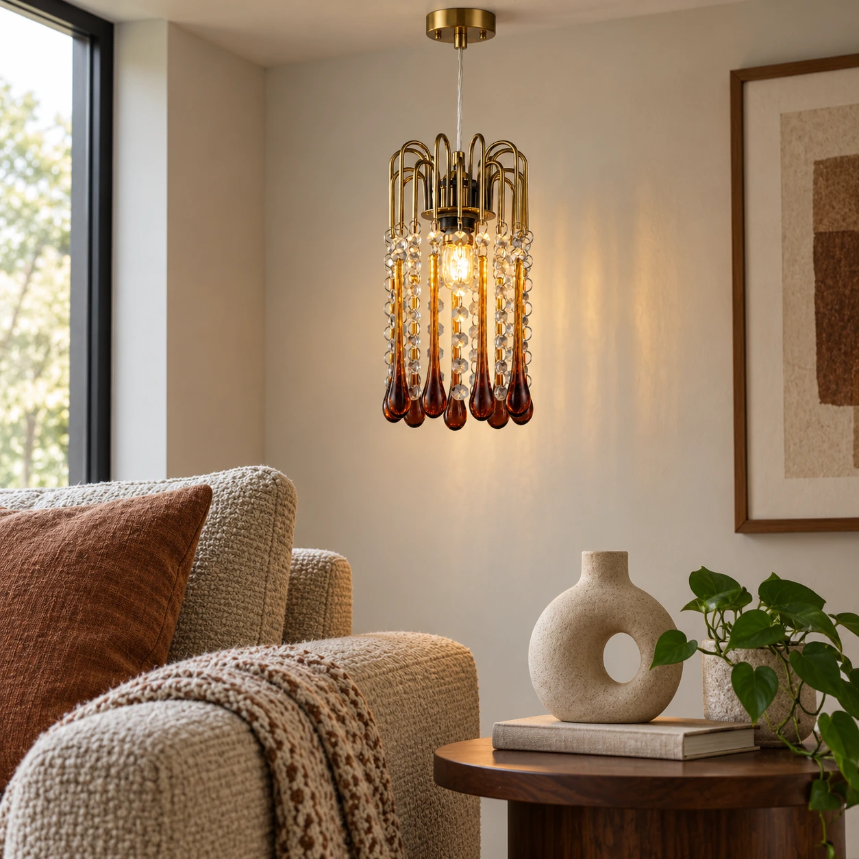 Elodie French Vintage Teardrop Glass and Metal Chandelier — scene living 150