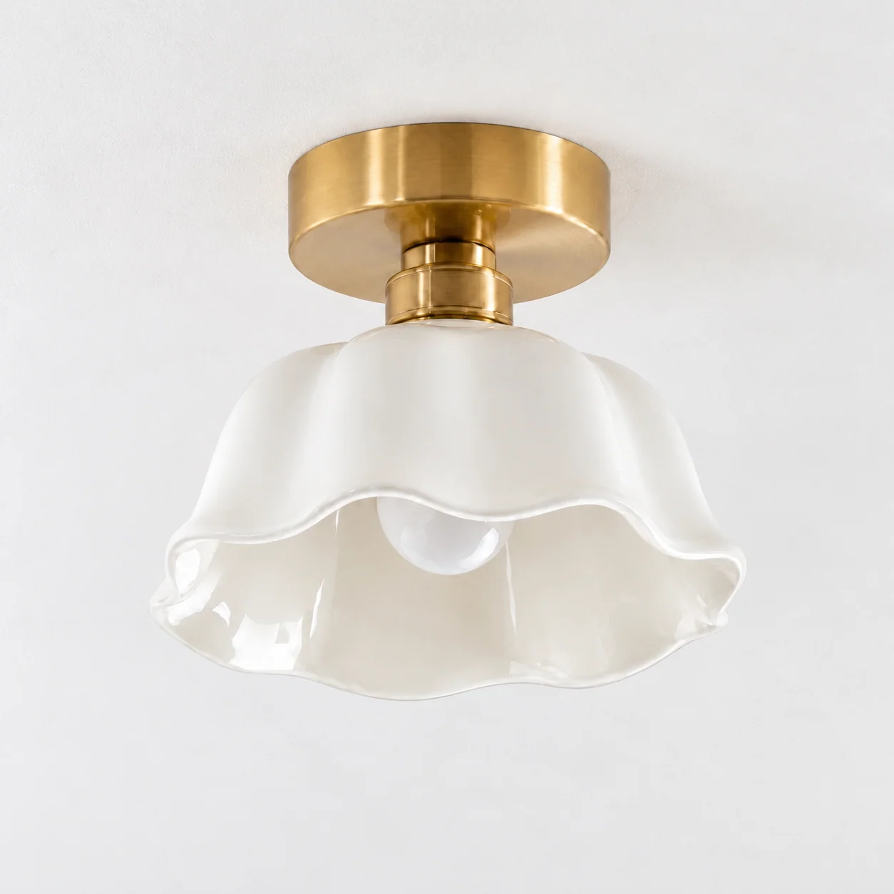 Modern Flower White Ceramic Pendant Light - sku flush off