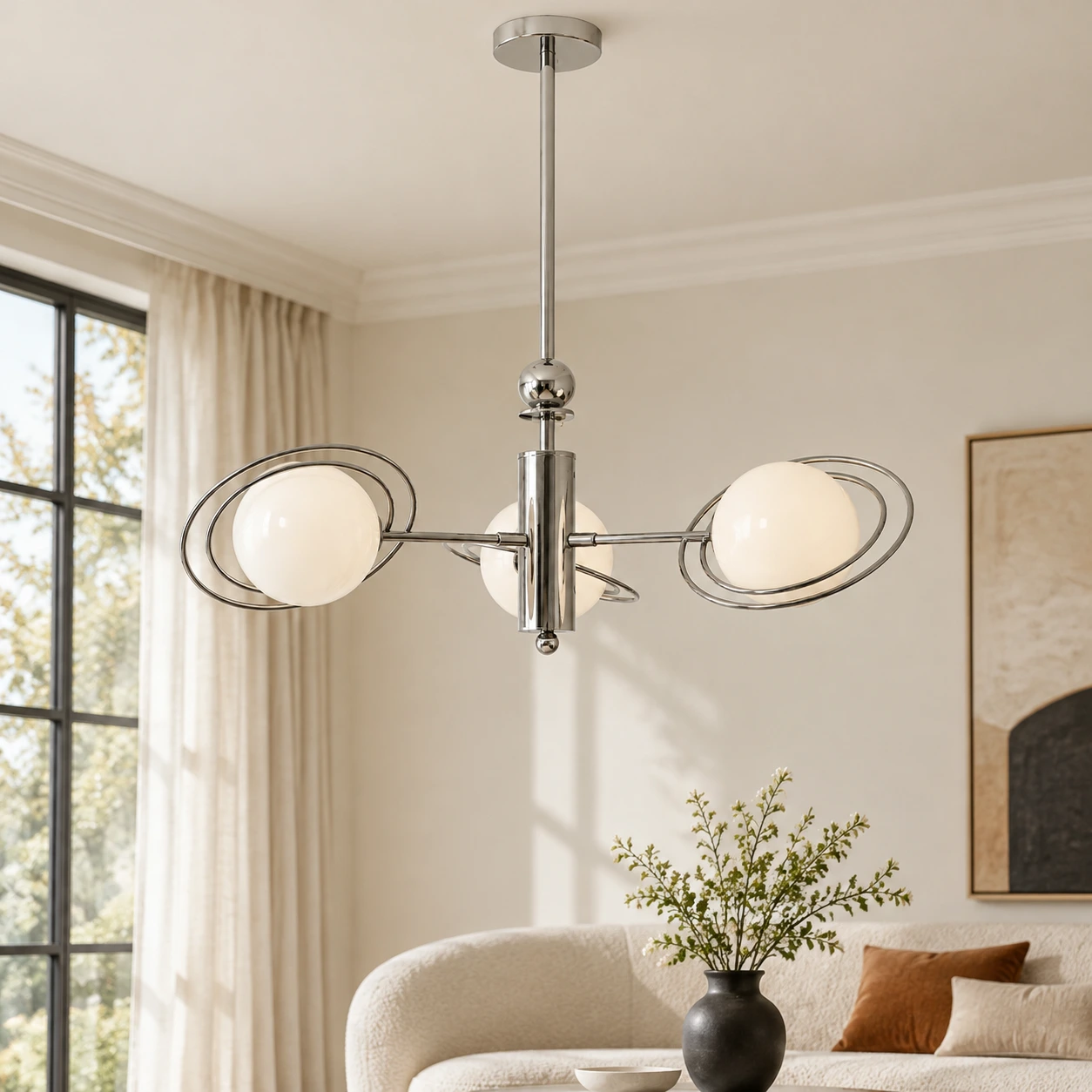 Kai Bauhaus Bean Glass and Metal Pendant Light - generated image 5