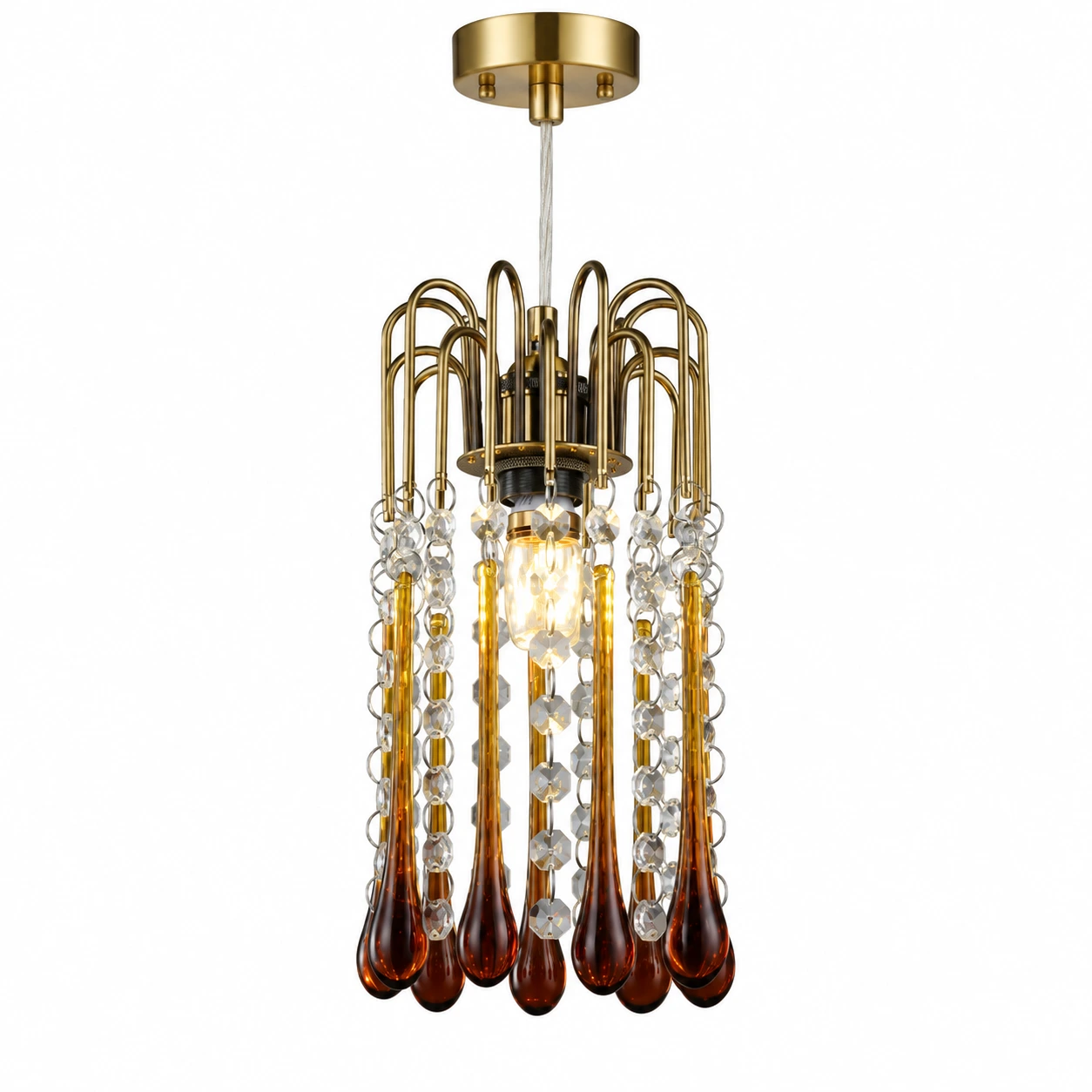 Elodie French Vintage Teardrop Glass and Metal Chandelier — WSLP 665 01 identity.webp
