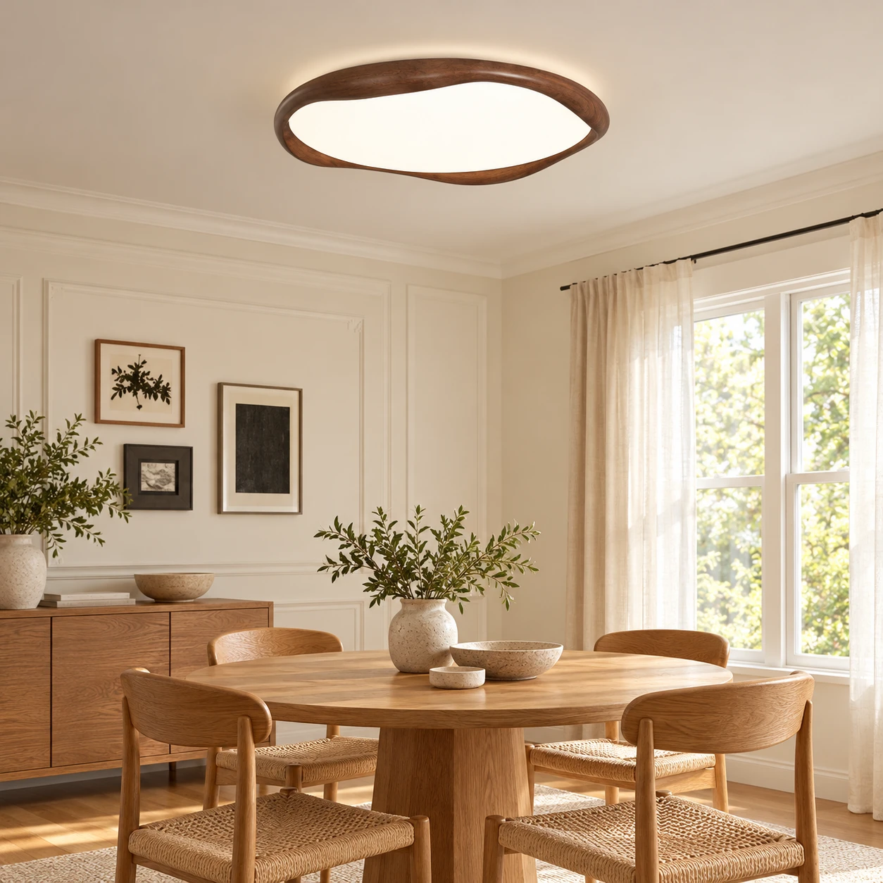 Elara light above a dining table