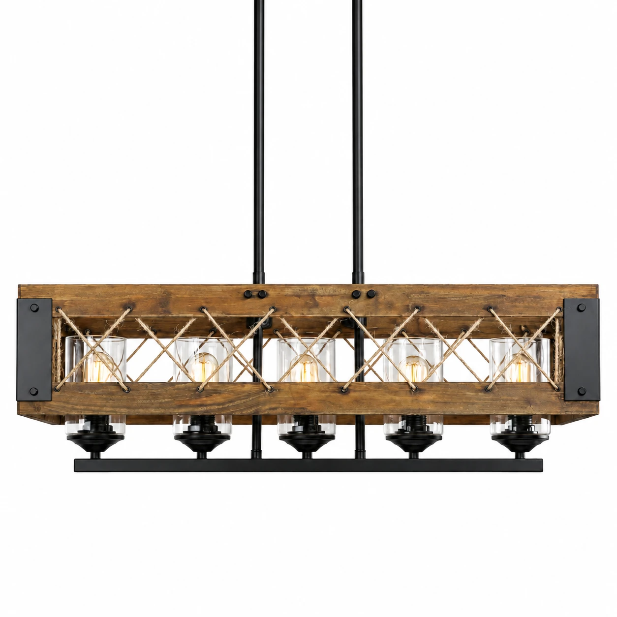 Maren Rustic Branching Wood Chandelier identity
