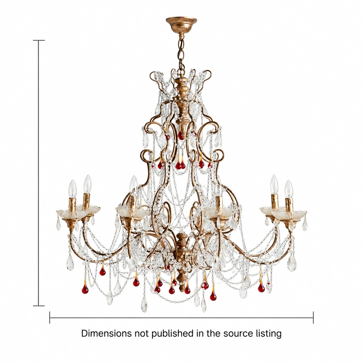 Julian American Rustic Faceted Crystal and Metal Pendant Light specification graphic