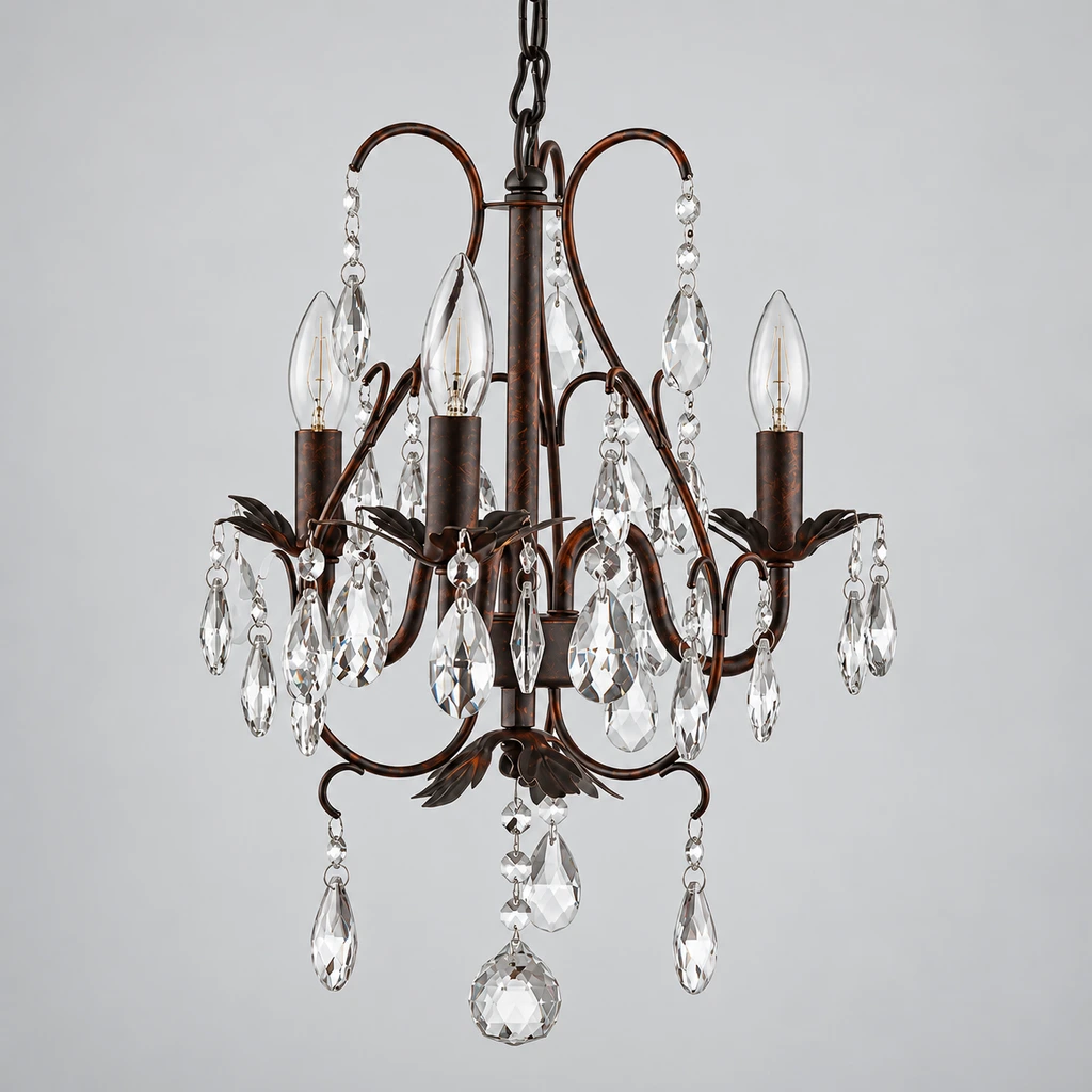 Rowan American Vintage Crystal-Drop Iron and Crystal Chandelier product image 8