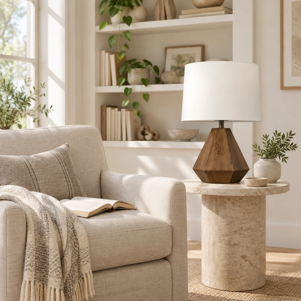 Arden table lamp in a reading corner