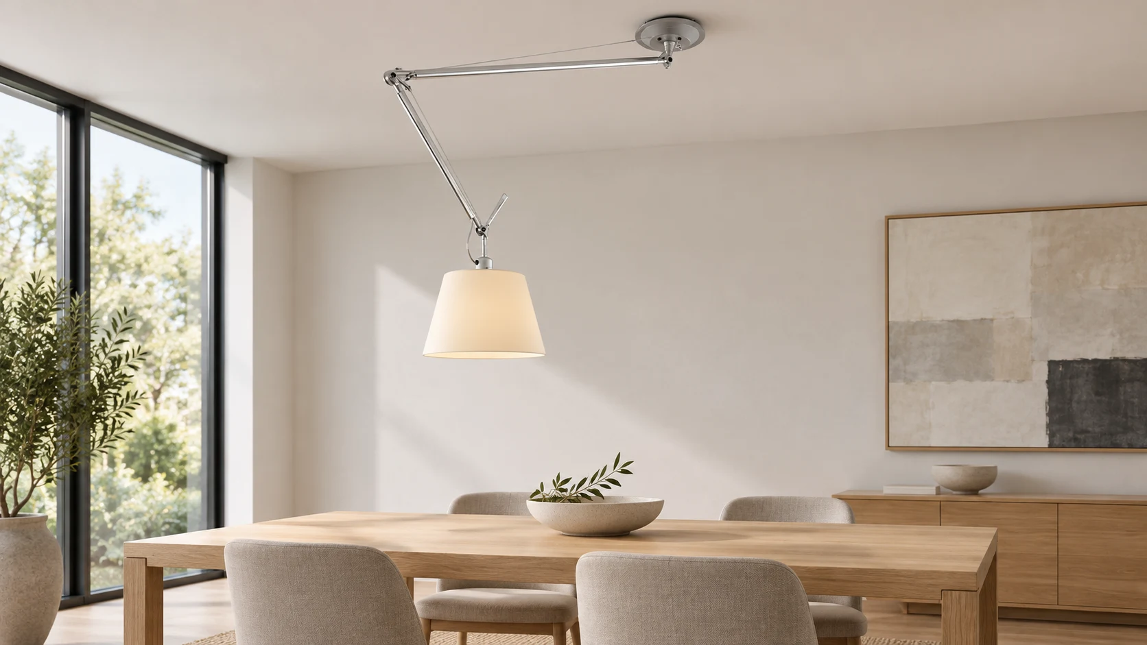 Mara Bauhaus Swing Arm Iron Pendant Light — banner 16x9