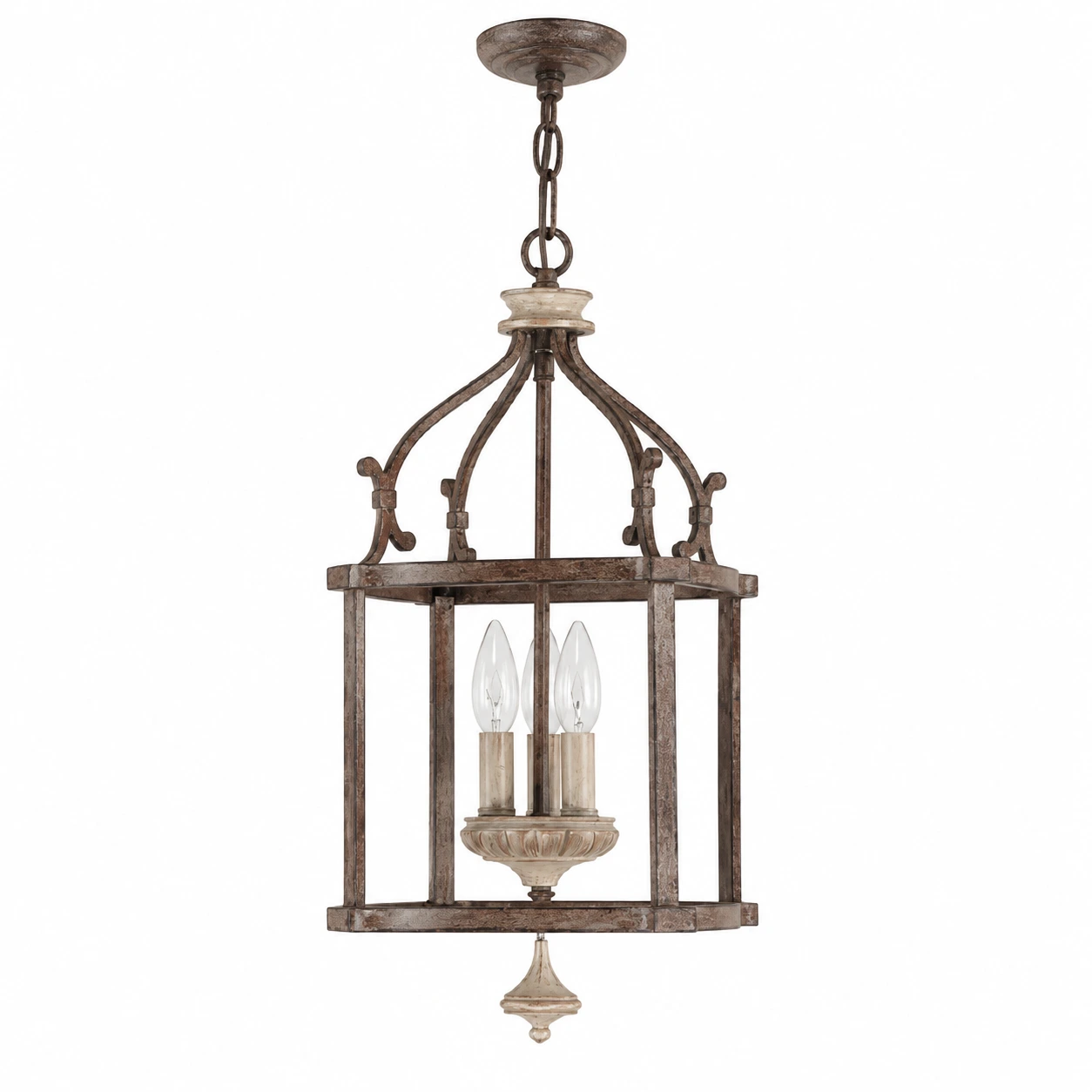 Lena Rustic Birdcage Iron Pendant Light sku identity