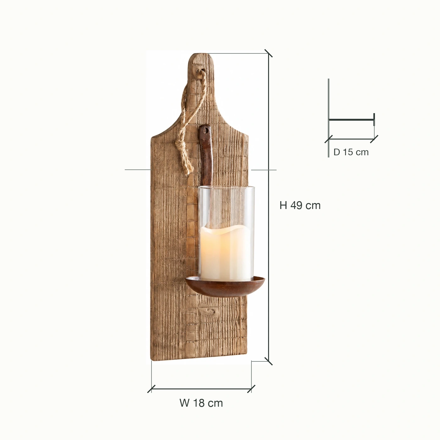 Amelia Vintage Carved Wood Wall Sconce in a residential interior