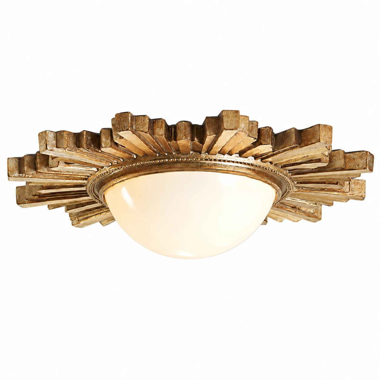 Elodie French Crystal Wood Ceiling Light on white background