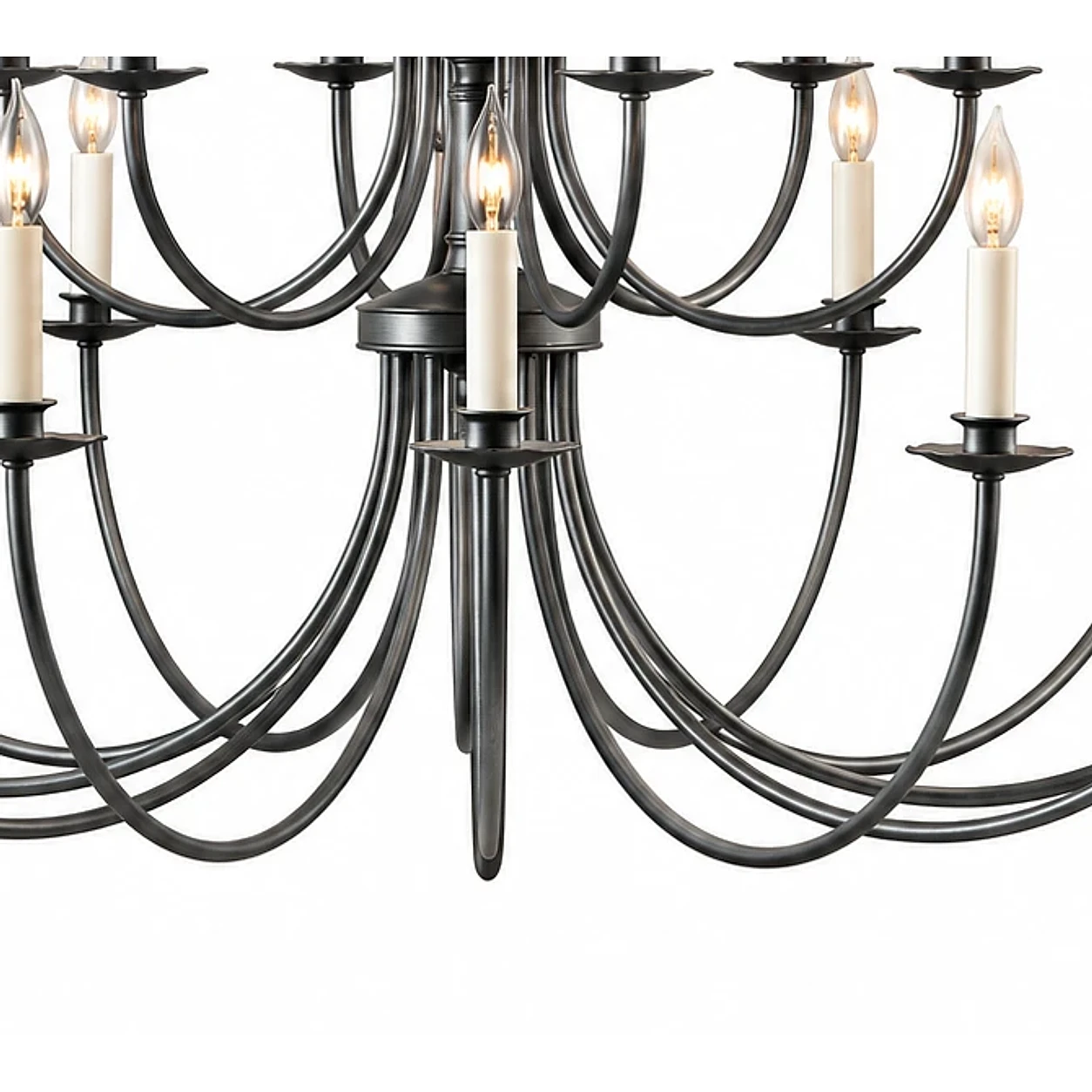 Close detail of the lower curved iron arms