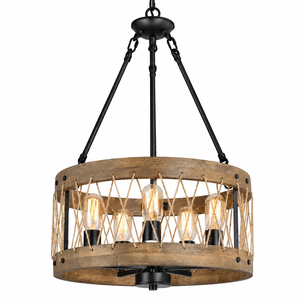Maren Rustic Branching Wood Chandelier identity