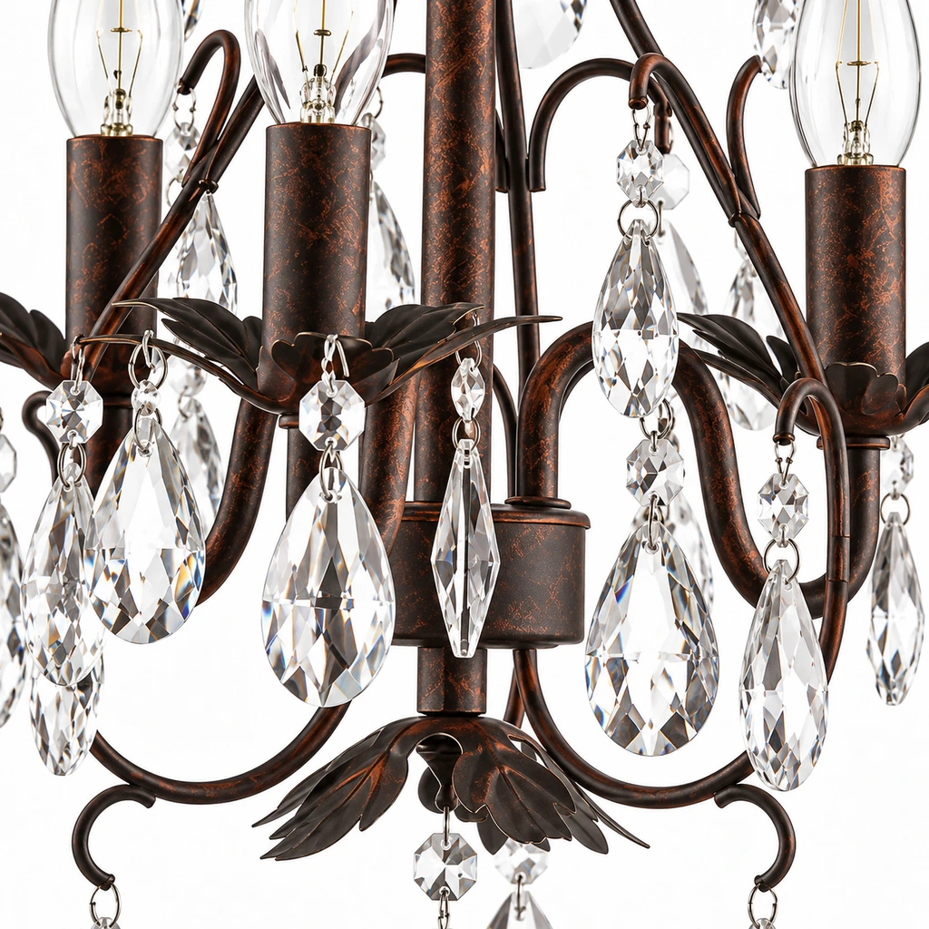 Rowan American Vintage Crystal-Drop Iron and Crystal Chandelier product image 9