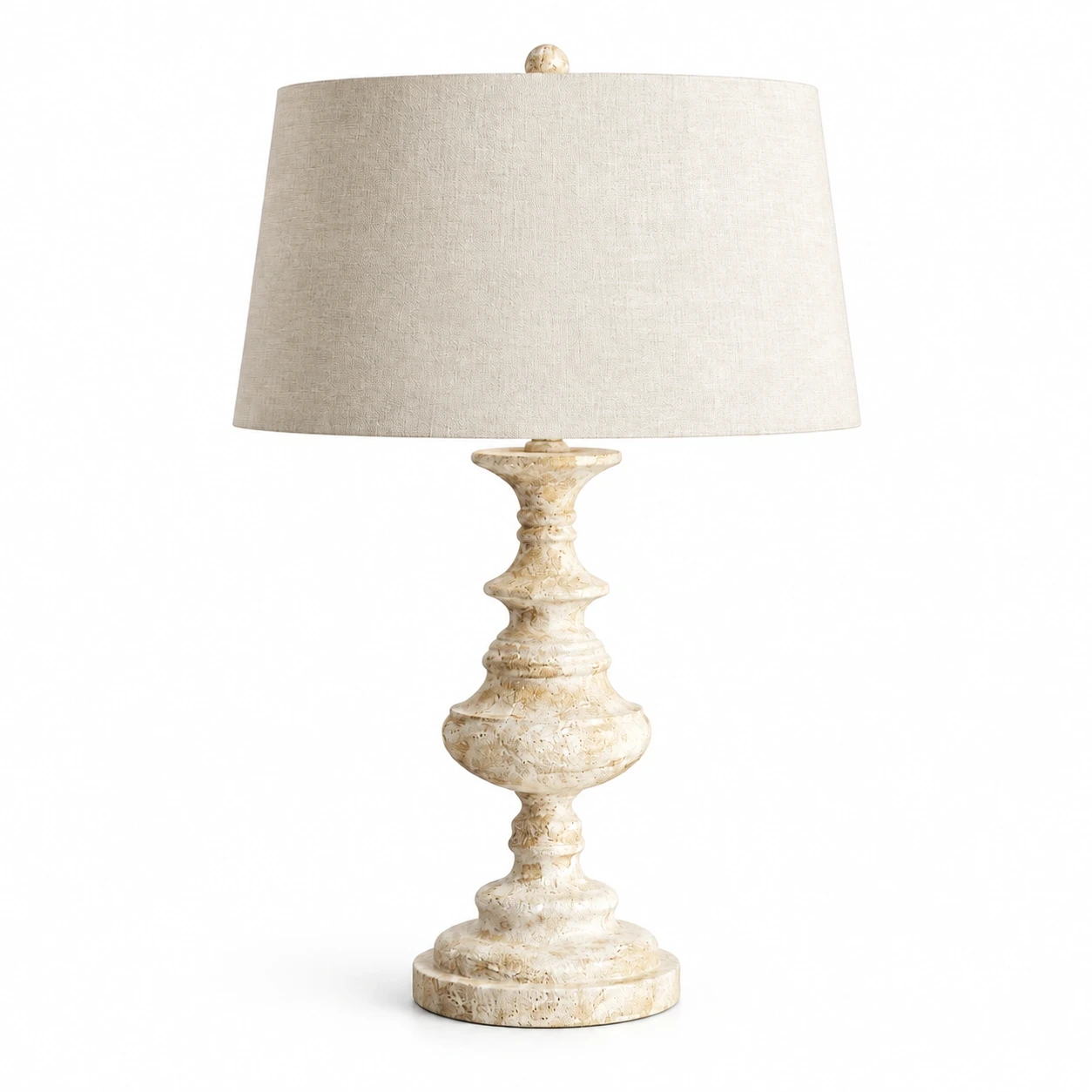 Theo Vintage Bedside Walnut Wood and Metal Table Lamp switched off on a white background