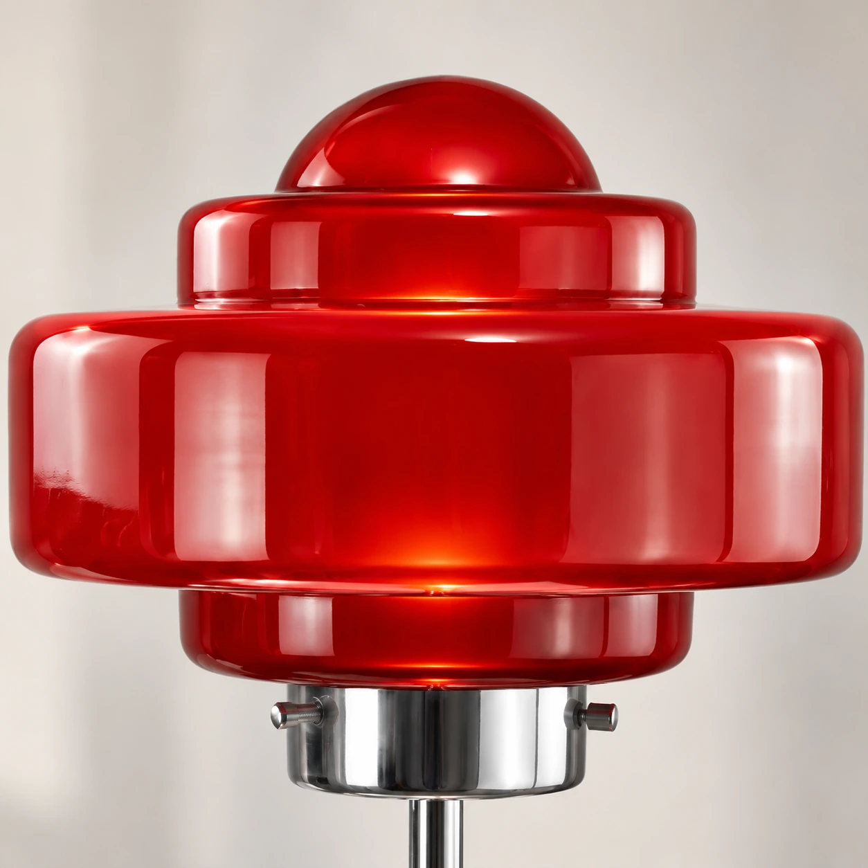 Layered red glass shade