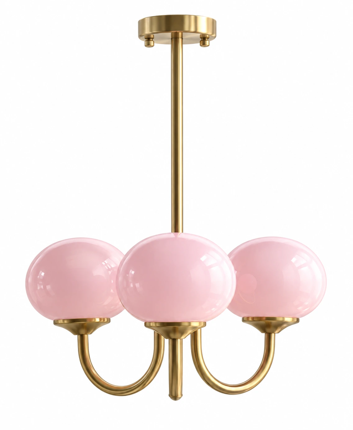 Elodie Vintage Pink Globe Glass Chandelier — identity white
