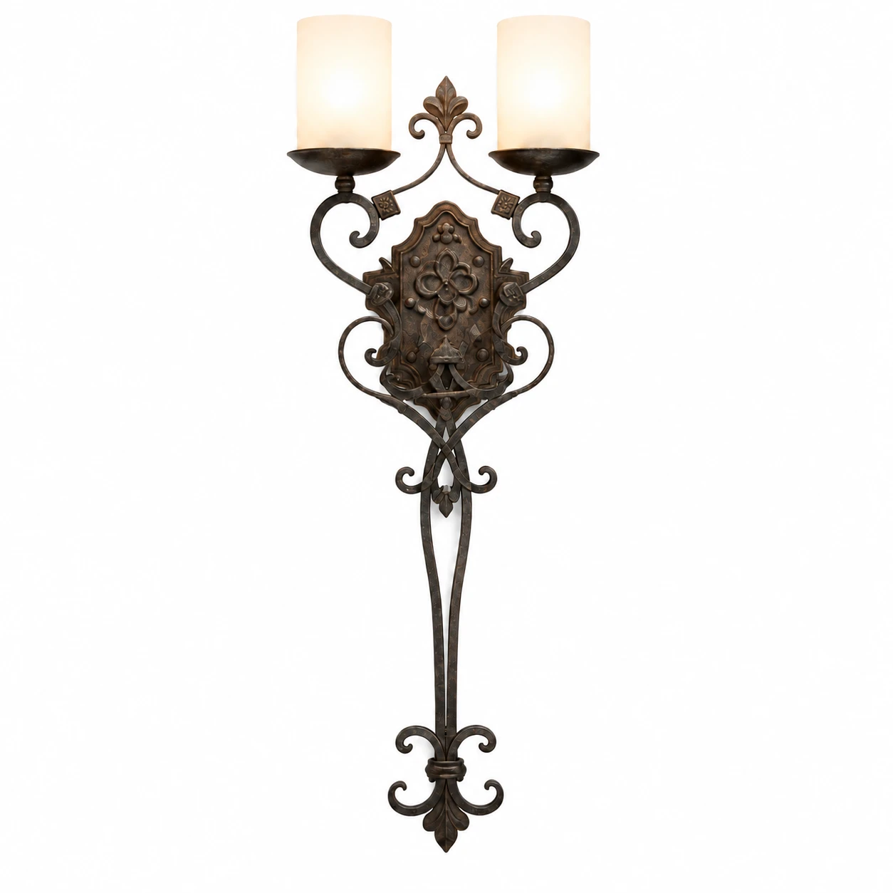 American Rustic Iron Wall Light 29 cm W x 83 cm H
