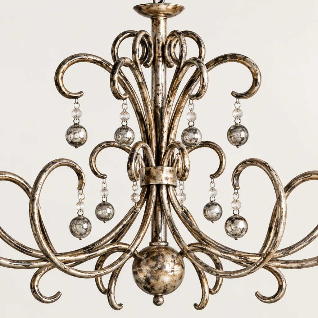 Close detail of the central stem and finial