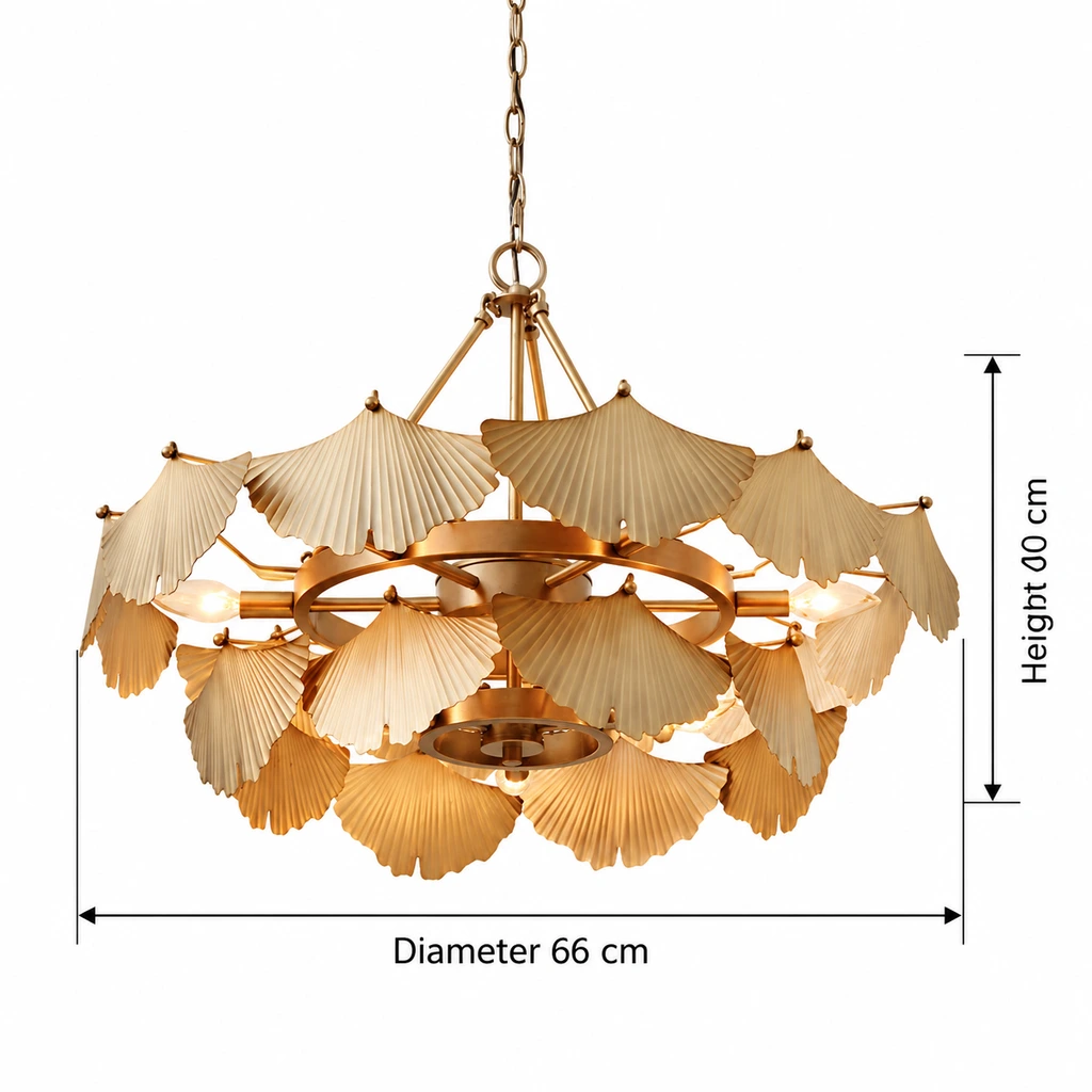Lina chandelier dimensions: 66 cm diameter and 40 cm height