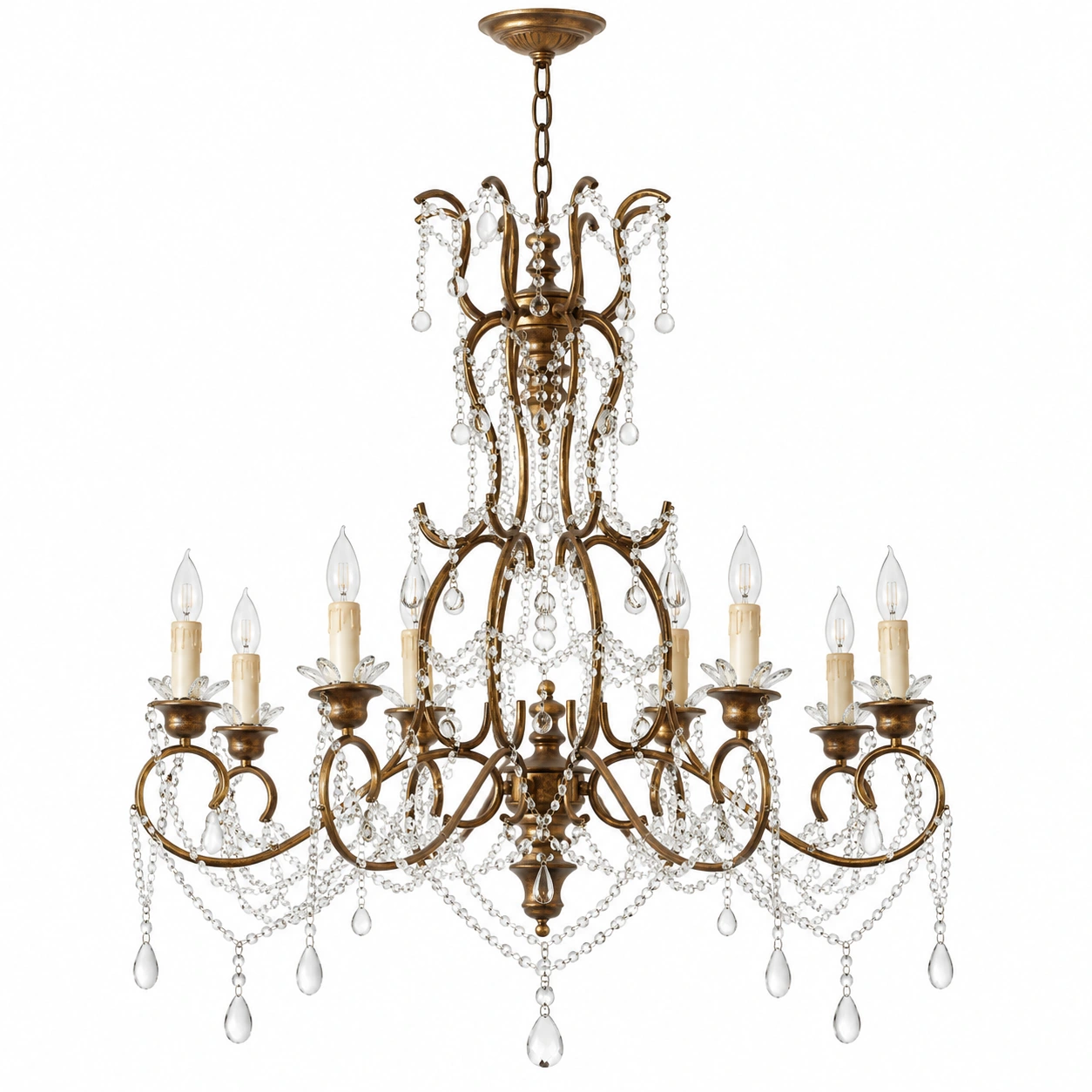 Marianne eight-arm iron and crystal chandelier identity