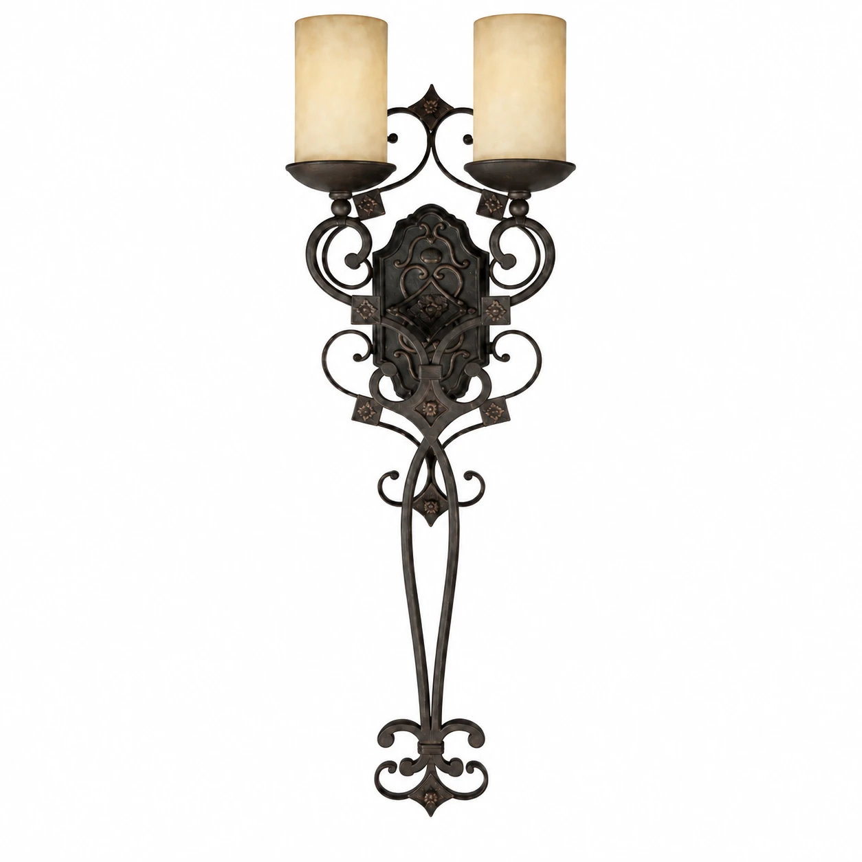 American Rustic Iron Wall Light 29 cm W x 83 cm H