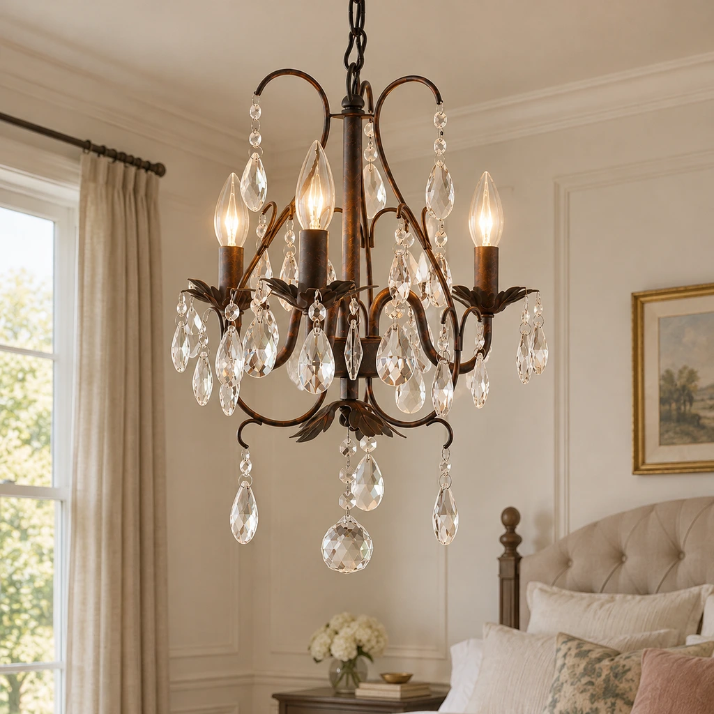 Rowan American Vintage Crystal-Drop Iron and Crystal Chandelier product image 4