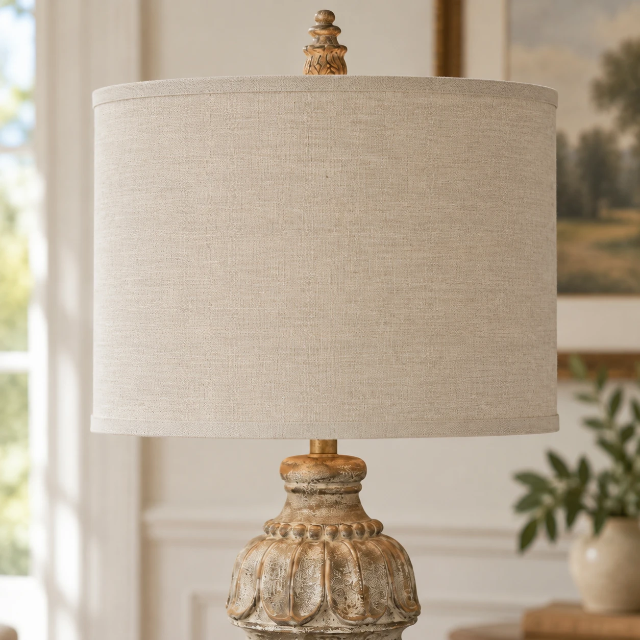 Fabric drum shade detail