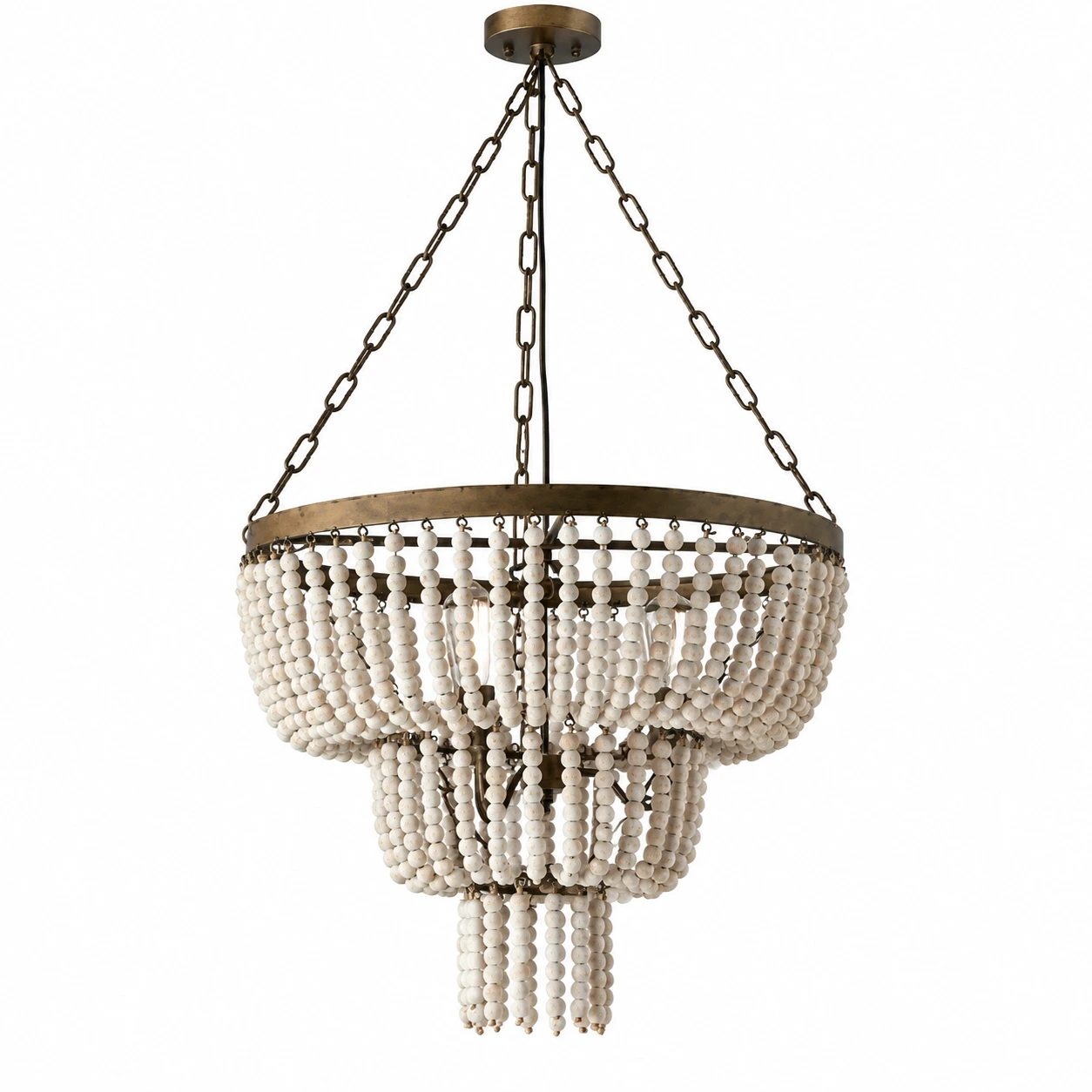 Sofia Vintage Minimal Walnut Wood and Metal Pendant Light on a clean white background