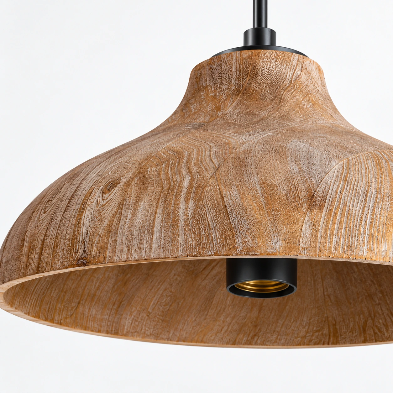 Shallow carved wood rim detail